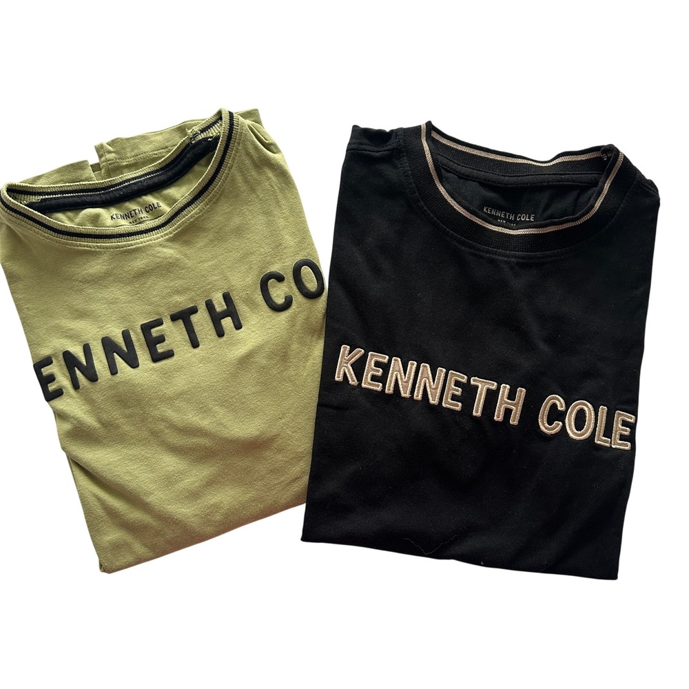 Kenneth Cole New York Kids 2 Pack Graphic T-Shirts Olive Black Size 10/12
